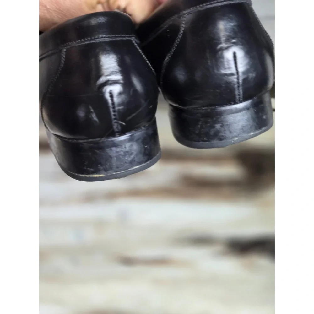 Sapataria Cometa Black Leather Penny‎ Loafers Mens Size 42 Almond Toe Slip Shoe
